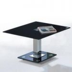 Ice Lamp Table In Black Glass Top