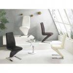 Z Shaped Dining Chair With Chrome Feet