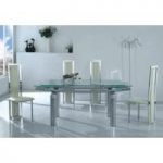 Milky Extendable Dining Set With 6 D231 Chairs