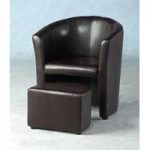 Tempo Tub Chair With Footstool In Expresso Brown PU