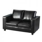 Tempo 2 Seater Sofa In A Box Made of Black Faux Leather