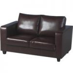 Tempo 2 Seater Sofa In A Box Made of Brown Faux Leather