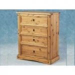 Carona 4 Drawer Chest In Waxed Pine