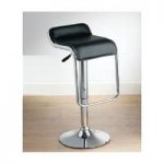 Torino Faux Leather Bar Stool In Black with Gaslift Action