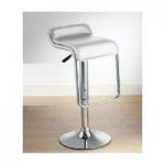 Torino White Bar Stools In Faux Leather With Chrome Base