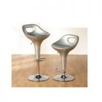 Miami Bar Chairs In Silver With Chrome Base in A Pair