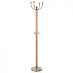 Havanna Coat And Hat Stand In Wood With Steel Base