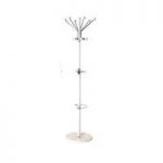 Percy Coat And Hat Stand In White And Chrome Finish