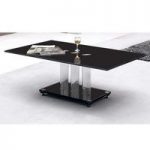 Trilogy Coffee Table in Black Glass