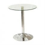 Vetro Bistro Table Round In Clear Glass Top With Chrome Base