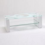 Mirage Coffee Table In Pattern Glass With White High Gloss Frame
