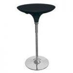 Curved Bar Table Round In Black ABS With Chrome Base