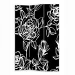 Rose Black And White Room Divider In Canvas
