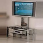 Naxis Plasma LCD TV Stand In Black Glass With Chrome