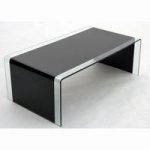 Angola Black And Clear Bent Glass Coffee Table