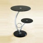 Hawaii End Side Table In Black Glass Tops
