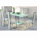 VO1 Frosted Glass Dining Set With 6 Chairs