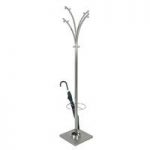 Contemporary Metal Hat And Coat Stand With Square Metal Base