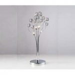 5 Light Table Lamp Stainless Steel and Crystal
