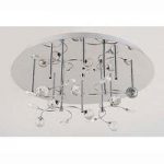 8 Light Ceiling Light Stainless Steel and Crystal