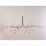 8 Light Red Clear Ceiling Lamp Crystal