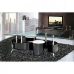 S Shape High Gloss Black Coffee Table With Storage