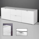 Primera Low TV Sideboard In White Glass With 2 Doors