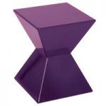 Edge Funky End Table In Purple High Gloss Lacquered