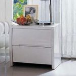 Madrid High Gloss White 2 Drawers Bedside cabinet
