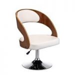 Coppice Bar Chair In White Faux Leather With Chrome Base
