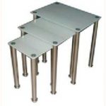 Glass Nesting Tables In Frosted Glass
