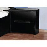 Madrid Bedside Cabinet In High Gloss Black With 2 Drawers