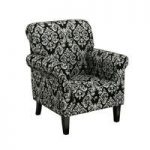 Glamour Feature Chair Black Chenille Jacquard