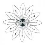 Flowered Wall Clock in Chrome with stylish Diamante pieces