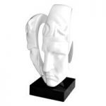 Face Sculpture in White High Gloss Polyresin