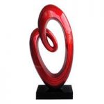 Swirl Red High Gloss Polyresin Sculpture
