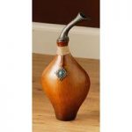 Traditional Jewels Vase Small In Wood Effect And Turquoise