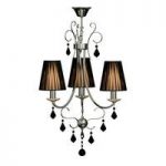 Black Small Crystal with Ribbed Fabric Shades Chandelier