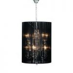 Clear Drops and Black Ribbed Shade Chandelier