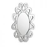 Floral Design Oval Wall Mirror