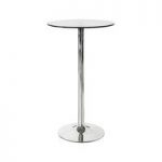 Poseur Glass Bar Table In Clear With Chrome Base