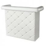 Diamond Bar Unit In White Faux Leather With DiamantÃ©