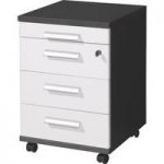 Linea Office Cabinet In Anthracite And White