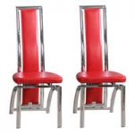 Chicago Red Dining Chairs in A Pair