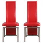 Manhattan Plain Red Dining Chairs In A Pair