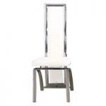 Chicago Faux Leather Dining Chair In White With Chrome Frame