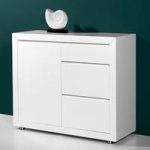 Fino Contemporary Gloss White 1 Door Sideboard With 3 Drawers