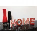 Home Wooden Words Wall Art in Red
