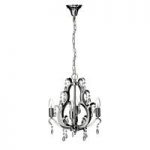 Clear Crystals Chandelier in Stainless Steel with 4 Lights