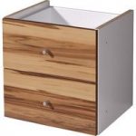 Linea Baltimore Walnut 2 Drawer Cabinet Front
